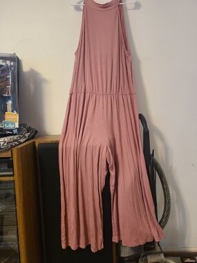 Emerald Mauve Sleeveless Wide-Leg Jumpsuit